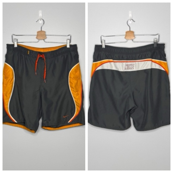 Nike Y2K Swim Shorts Mens Lined Trunks Embroidered NIKE Swoosh - Picture 1 of 7